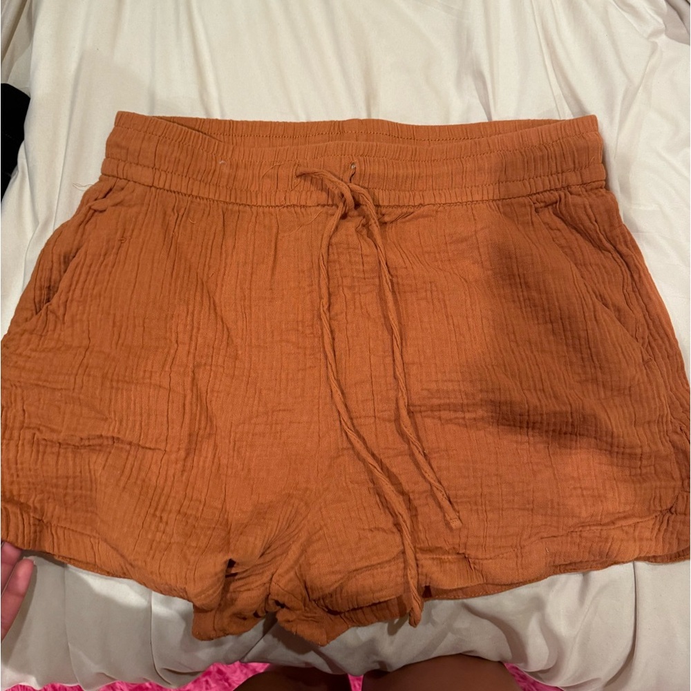 H&M terracotta linen shorts size medium